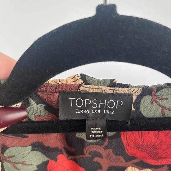 TOPSHOP Floral Print Wrap Dress - Picture 5 of 7